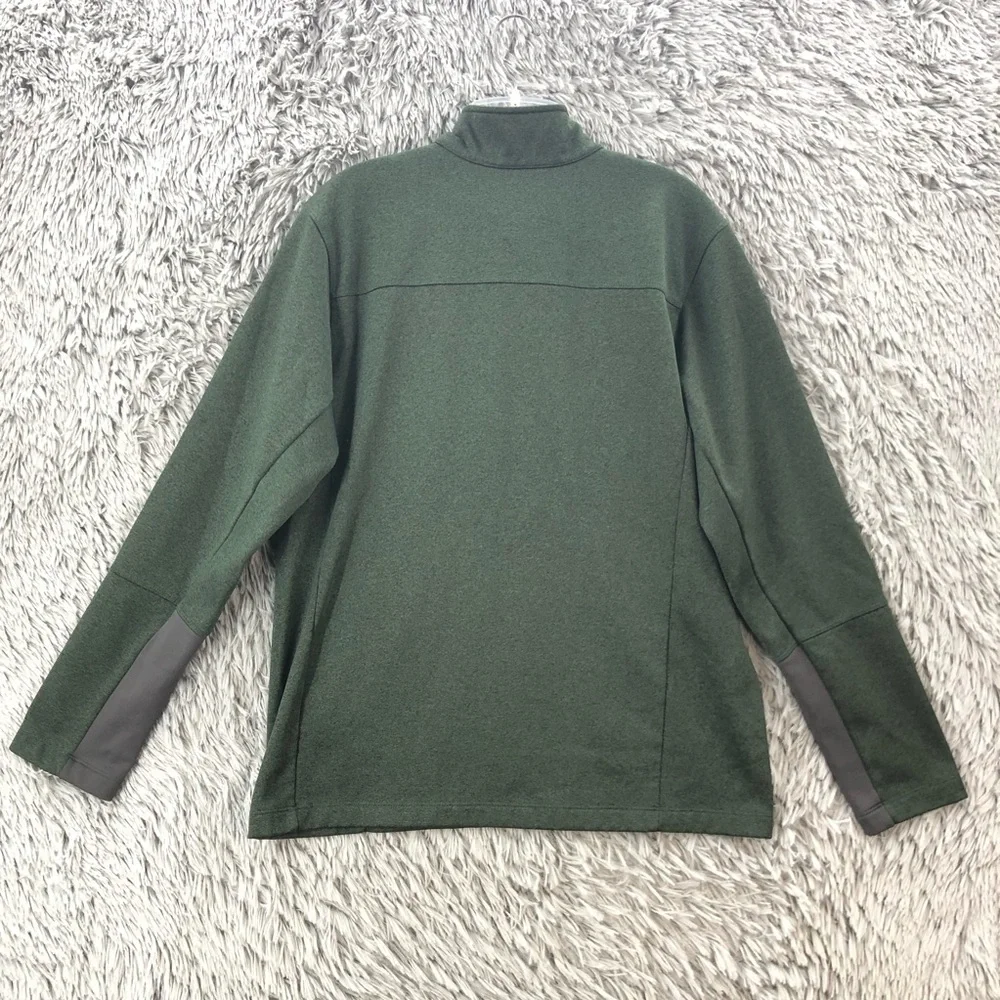 North Face Pullover Mens Large Quarter Zip Fleece Inside Logo Green Zipper
